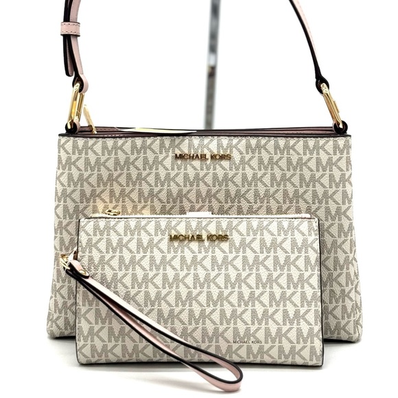 Michael Kors Trisha MD Triple Compartment Xbody Bag & Double Zip Wallet Set - Picture 2 of 12